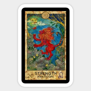 Strength. Major Arcana Tarot Card. Sticker